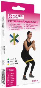 HARO Set de bandes de fitness, léger - medium, set de 3