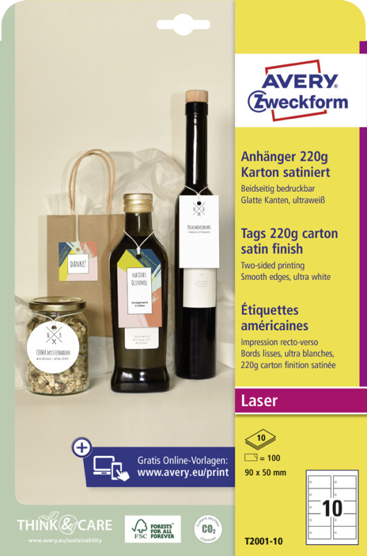 Avery Zweckform Lot de 180 étiquettes autocollantes pour bouteille