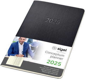 sigel Taschenkalender Conceptum 2024, ca. DIN A5, schwarz