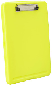 Läufer Porte-bloc à pince Safety, avec compartiment, jaune