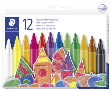 STAEDTLER Craie à la cire jumbo, étui carton de 12