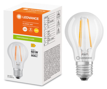 OSRAM Ampoule LED PARATHOM CLASSIC A, 6,5 Watt, E27, clair