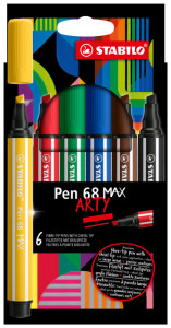 STABILO Feutre Pen 68 MAX, étui de 4 ARTY