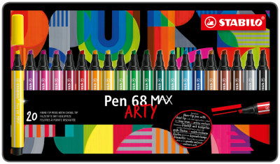 STABILO Feutre Pen 68 MAX, étui de 20 ARTY