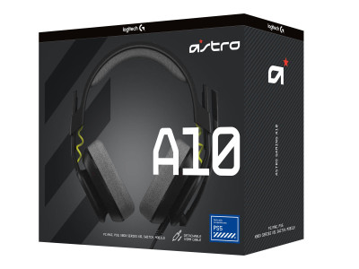 Logitech : ASTRO A10 WIRED HEADSET OVER-EAR/3.5MM - SALVAGE / BLACK