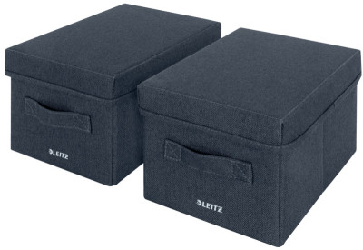 LEITZ Boîte de rangement en tissu, taille S, set de 2, gris