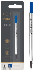 PARKER Recharge pour rollerball QUINK, blister de 2, bleu