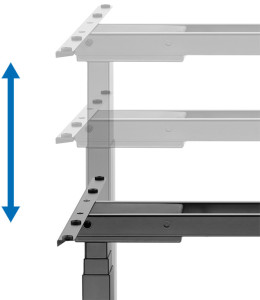 LogiLink Piètement de bureau,hauteur réglable électriquement