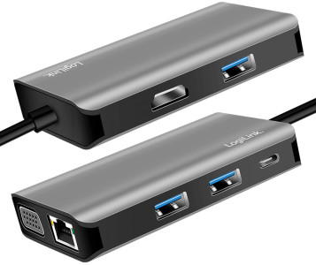 LogiLink Station d'accueil USB 3.2 (Gen 1), USB-C, 7 ports