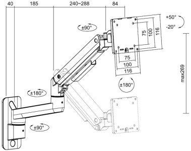 LogiLink Bras support pour écran pour le montage mural