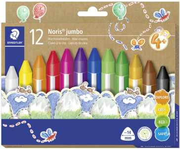 STAEDTLER Craie à la cire Noris jumbo, étui carton de 9