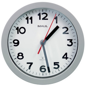 MAUL Horloge murale/radio MAULstep, diamètre: 200 mm, argent