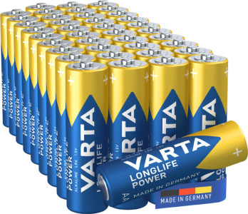 VARTA Pile alcaline Longlife Power carton, Mignon (AA)