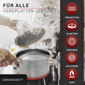 classbach Set de casseroles C-KTS 4015, 6 pièces, acier inox