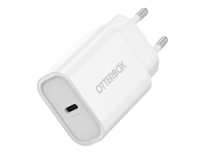 OtterBOX : OB STANDARD EU WALL CHARGER 20W - 1X USB-C 20W USB-PD WHITE