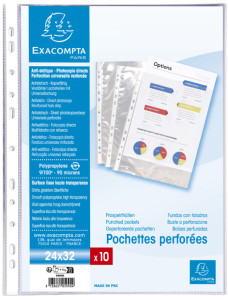 EXACOMPTA Pochette perforée, A4+, PP, transparent lisse