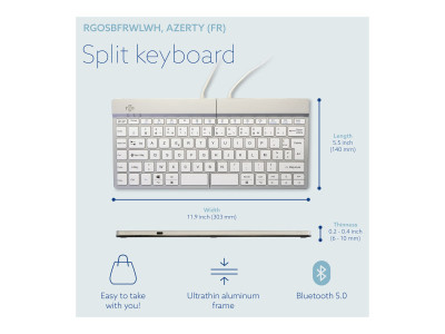 R-Go Tools : R-GO SPLIT BREAK ERGONOMIC KEYBOARD AZERTY (FR) BLUETOOTH W