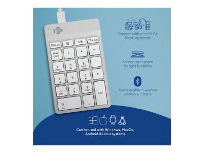 R-Go Tools : R-GO TOOLS NUMPAD BREAK NUMERIC KEYPAD avec WHITE WIRE