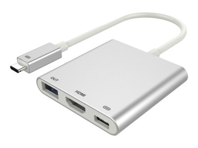 DLH : PLASTIC BAG MULTIPORT ADAPT USB TYPE-C 3 avec PORTS USB TYPE-A