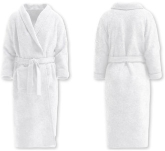 HYGOSTAR Peignoir de bain à col châle, taille XL, blanc