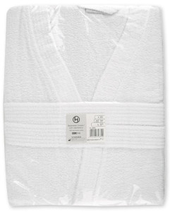 HYGOSTAR Peignoir de bain Kimono, taille L, en coton, blanc