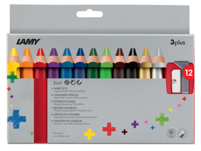 LAMY Crayon de couleur 3-en-1 3plus, étui carton de 18