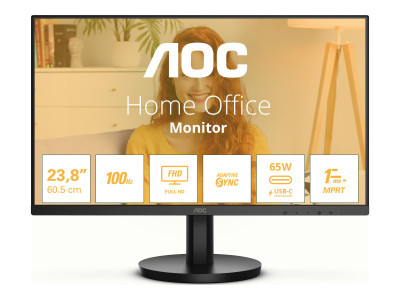 AOC : 24B3CA2 23.8IN IPS FHD 100HZ 250CD/4MS/HDMI/2USB/USB-C