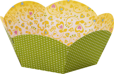 folia Panier pour cadeaux en carton imprimé, diamètre 145 mm