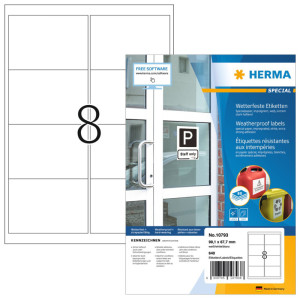 HERMA Wetterfeste Etiketten aus Spezialpapier, 99,1x67,7 mm