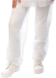 HYGOSTAR Pantalon à usage unique, en PP non tissé, blanc, M