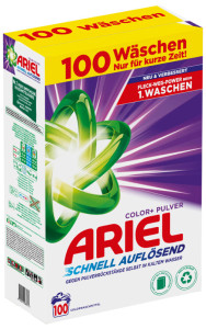 ARIEL Lessive en poudre Color+, 4,8 kg - 80 lavages