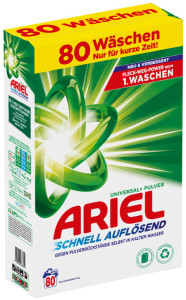 ARIEL Lessive en poudre Universal+, 2,4 kg - 40 lavages