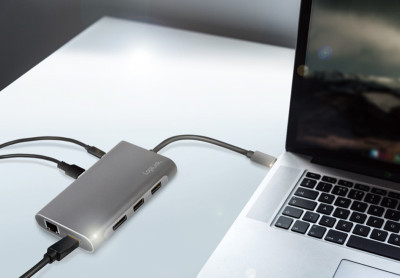 LogiLink Docking station USB 3.2 (gén.1), USB-C, 8 ports