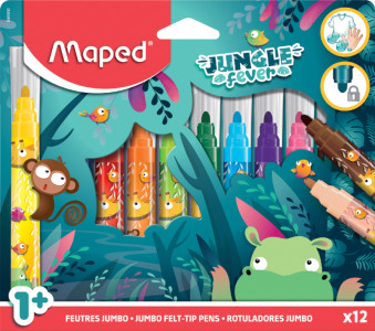 Maped Feutre JUNGLE fever JUMBO, étui en carton de 12