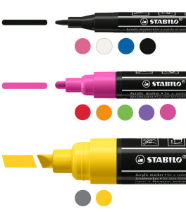 STABILO Marqueur acrylique FREE, coffret initiation de 11