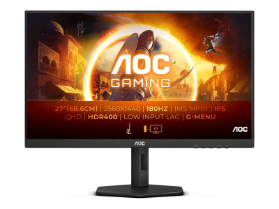 AOC : Q27G4X 27IN 16:9 WLED 2560X1440 180HZ 1S 1000:1 2X 2.0 HDMI 2X U