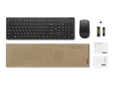 Lenovo : ESSENTIAL WIRELESS COMBO KEYBOARD MOUSE GEN2 BLACK FRENCH