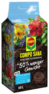 COMPO SANA Qualitäts-Blumenerde ca. 50% weniger Gewicht, 25l