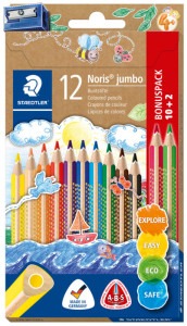 STAEDTLER Crayon de couleur Noris jumbo, étui de 10