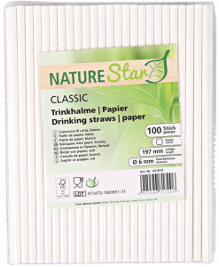 NATURE Star Paille en papier CLASSIC, 197 mm, blanc