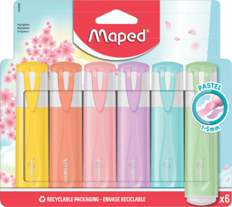 Maped Surligneur FLUO'PEPS PASTEL, blister de 6