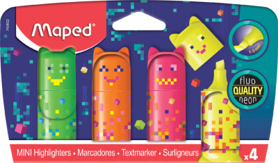 Maped Surligneur Mini PIXEL PARTY, blister de 4