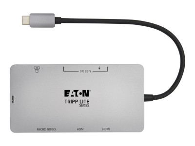 Eaton MGE : USB-C DOCK DUAL DSPLY 4K HDMI USB-A HUB GBE MEM CRD 100W PD CH