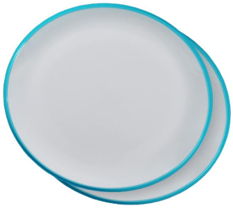 Linden Berg Set d'assiettes de table, ovale, set de 2, bleu