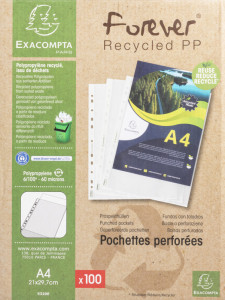 EXACOMPTA Pochette perforée Forever, A4, PP, grainé