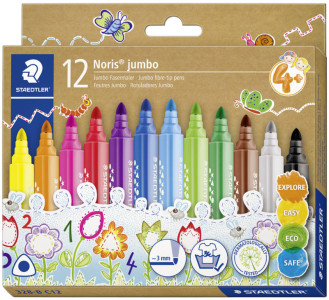 STAEDTLER Fasermaler Noris jumbo, 12er Kartonetui