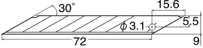 NT Cutter Lame de rechange BA-1400, largeur: 9 mm, argent