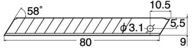 NT Cutter Lame de rechange BA-1400, largeur: 9 mm, argent