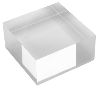 deflecto Acryl-Block, transparent, 75 x 75 x 40 mm