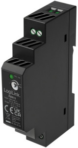 LogiLink Bloc d'alimentation pour rail DIN, 15 W, 12 V, noir